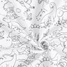 Popelina de algodón Tela para colorear Dinosaurios – blanco/negro,  thumbnail number 3