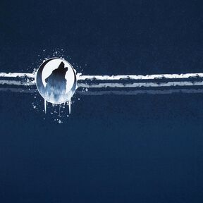 Felpa francesa Panel Lobo místico | Glitzerpüppi – azul marino/blanco, 