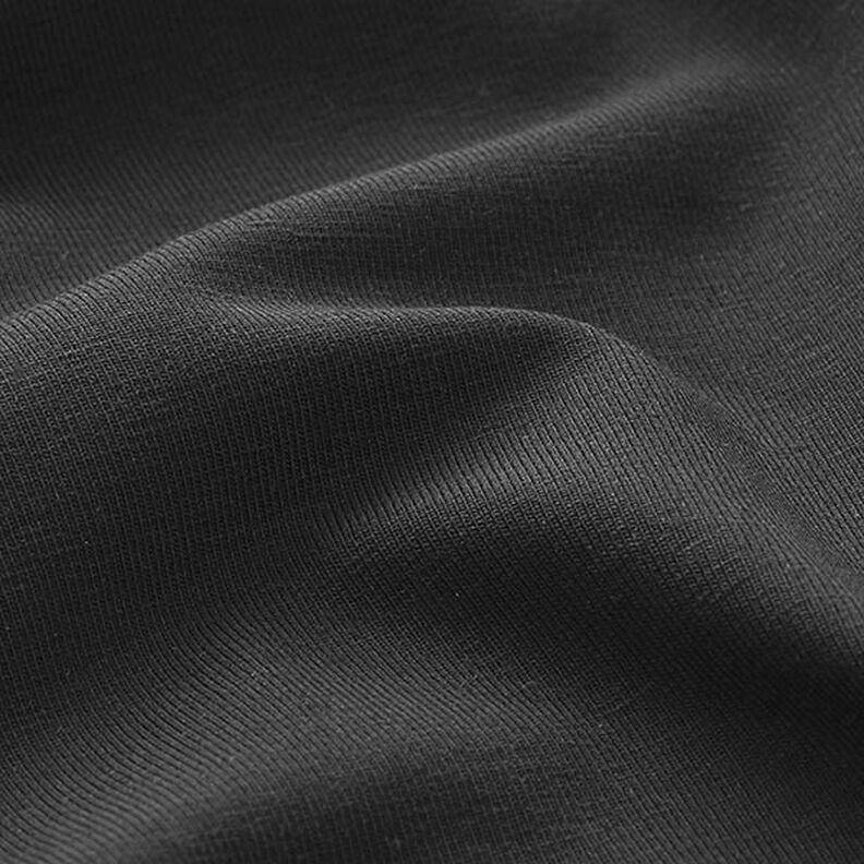 Tela de jersey de algodón Uni mediano – negro,  image number 4