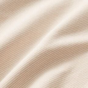 Tejido para puños con rayas estrechas – beige/blanco lana, 