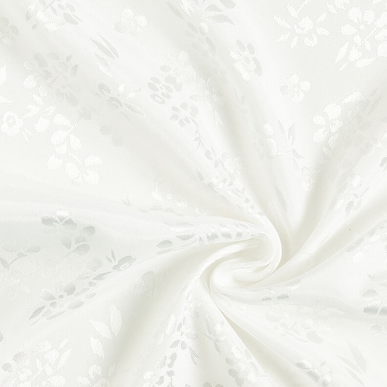 Tela de raso con forro de flores – blanco,  image number 3