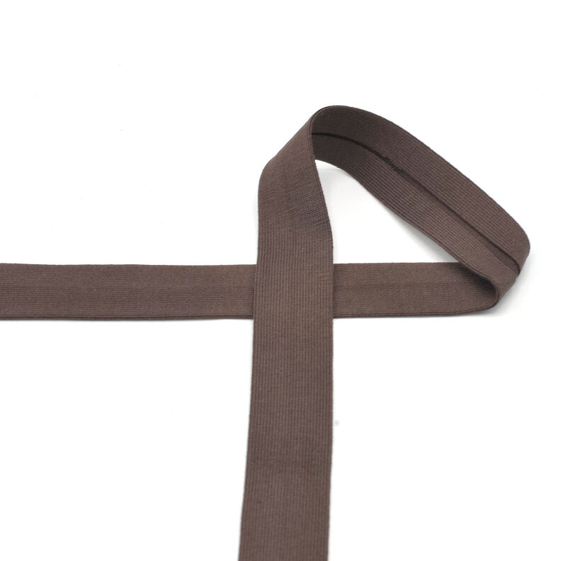 Cinta al biés Tela de jersey de algodón [20 mm] – marrón negro,  image number 2
