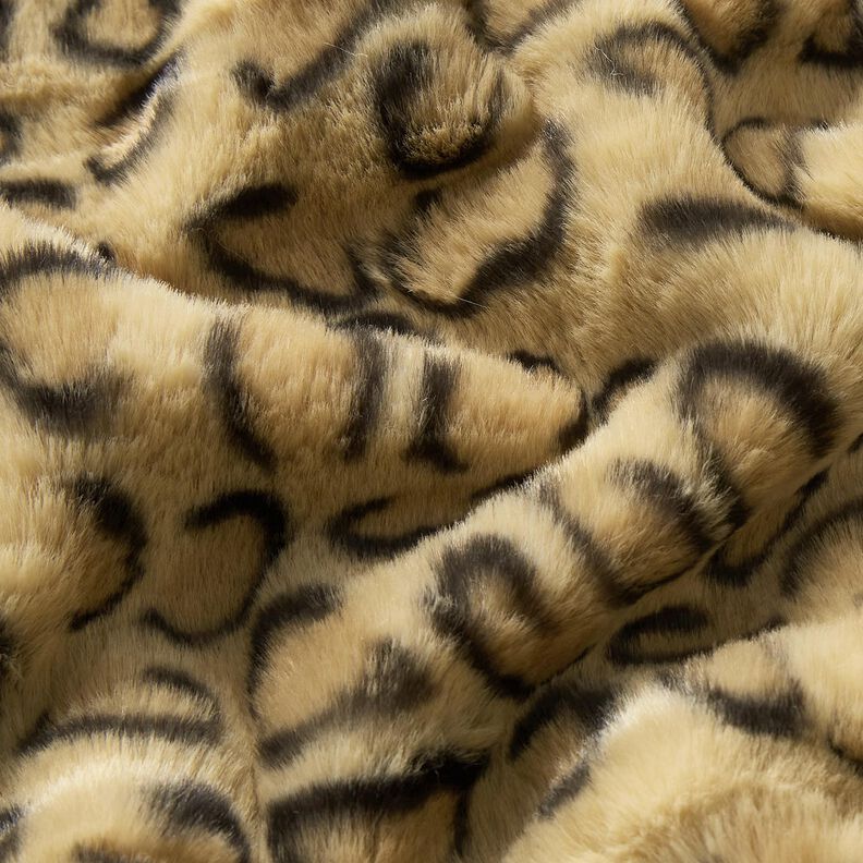 Estampado de leopardo de piel sintética súper suave – oro antiguo/negro,  image number 5