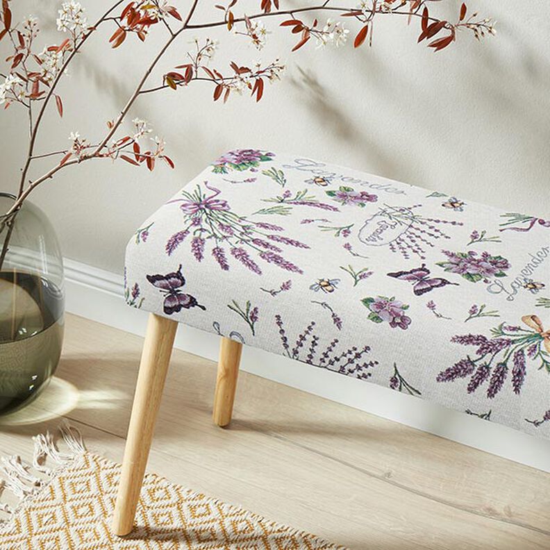 Tela decorativa Tapiz Lavanda violeta – blanco lana/lila,  image number 6