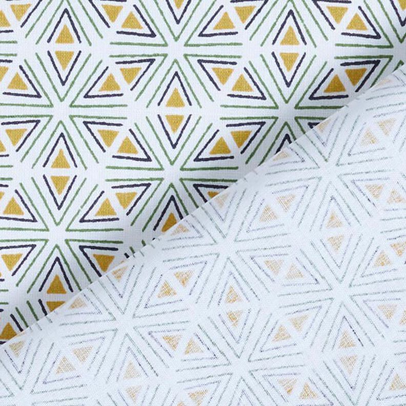Tela de algodón Cretona Formas geométricas – blanco/oliva,  image number 4