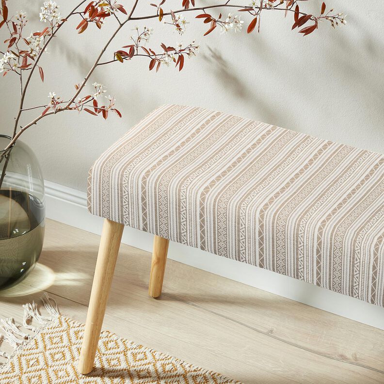 Tela decorativa Jacquard Rayas &eacute;tnicas &ndash; an&eacute;mona/blanco lana,  image number 5