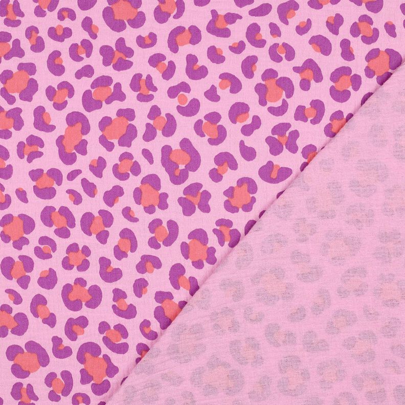 Muselina/doble arruga Estampado de leopardo colorido | Poppy Fabrics – violeta pastel/rojo lila,  image number 4