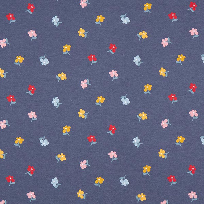 Tela de jersey de algodón Florecitas – azul marino,  image number 1