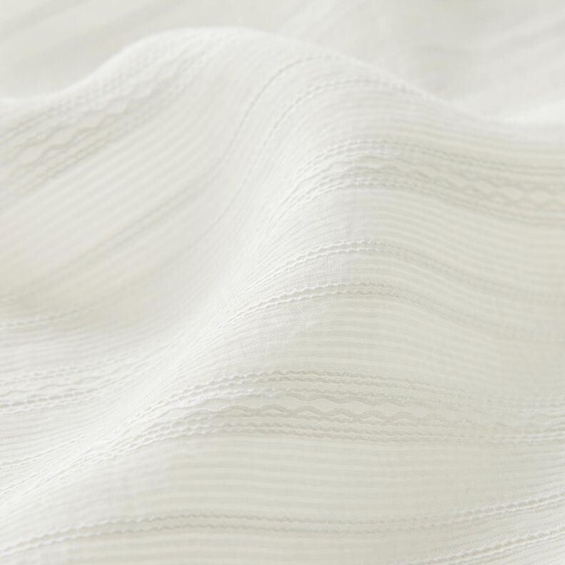 Material de blusa ligera con rayas transparentes – blanco,  image number 2
