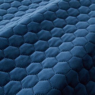Tela de tapicería Terciopelo acolchado en diseño de panal – azul marino, 