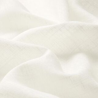 Tejido para cortinas Voile Apariencia de lino 300 cm – blanco lana, 