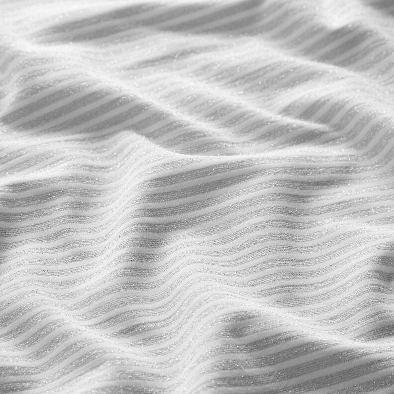 Jersey rayas estrechas con purpurina &ndash; blanco/plata metalizada,  image number 2