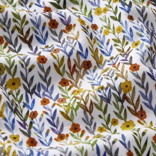 Tela de jersey de algodón orgánico Prado con flores Impresión digital – blanco lana, 