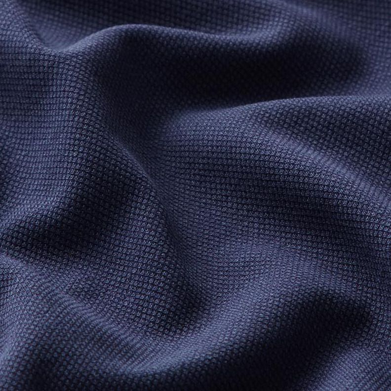 Tela de jersey de algodón Piqué fino – azul marino,  image number 2