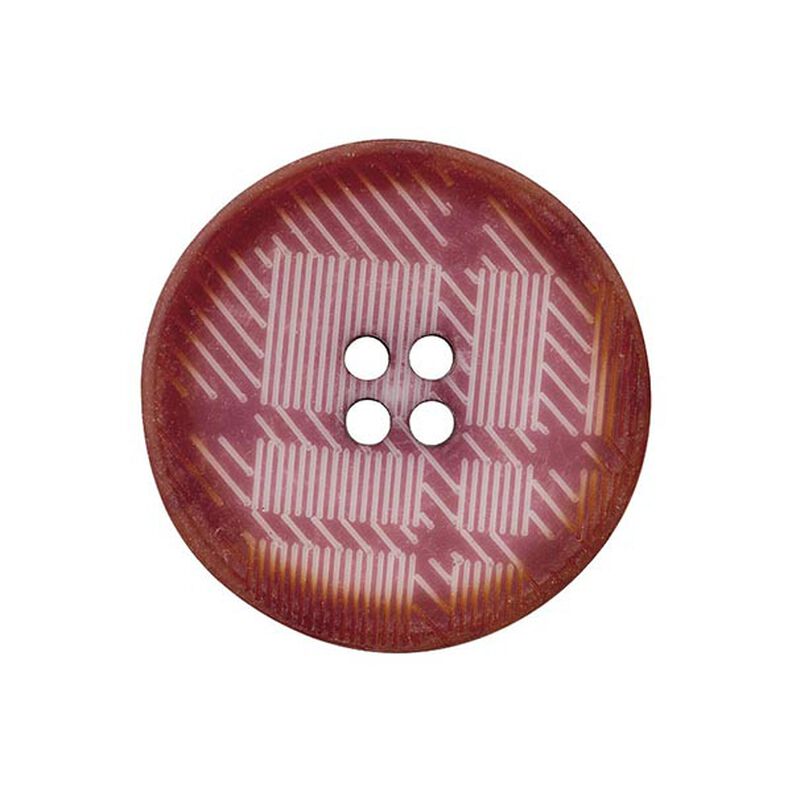 Botón de poliéster 4 agujeros Cuadros – frambuesa,  image number 1