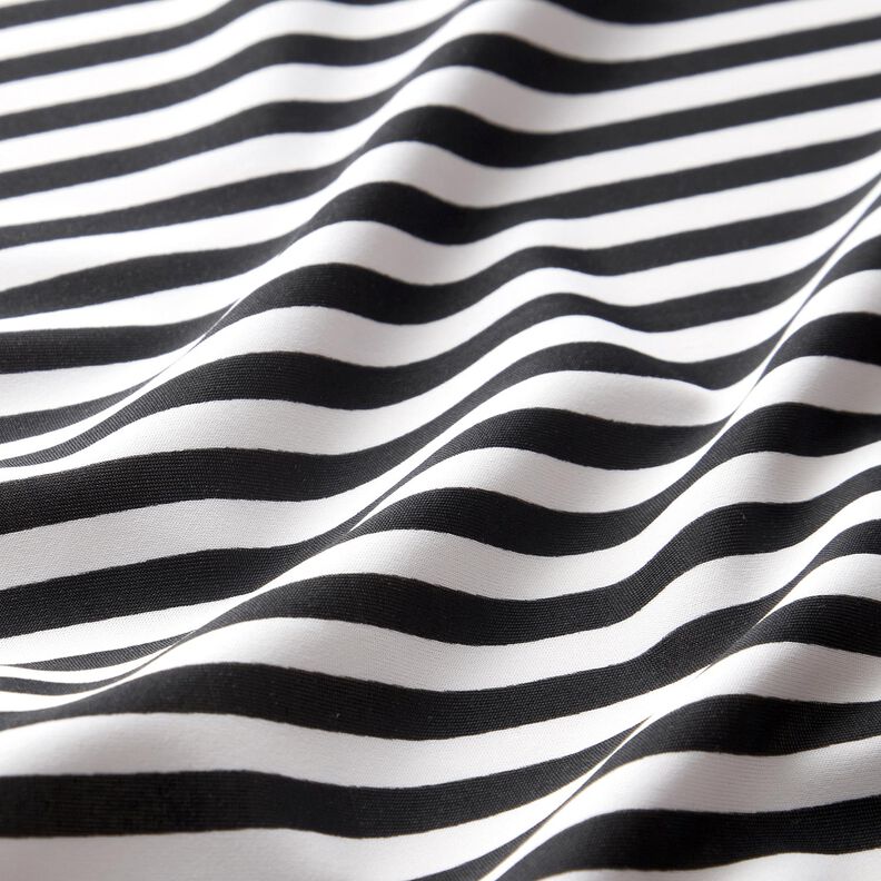 Tejido de bañador con rayas estrechas – negro/blanco,  image number 2