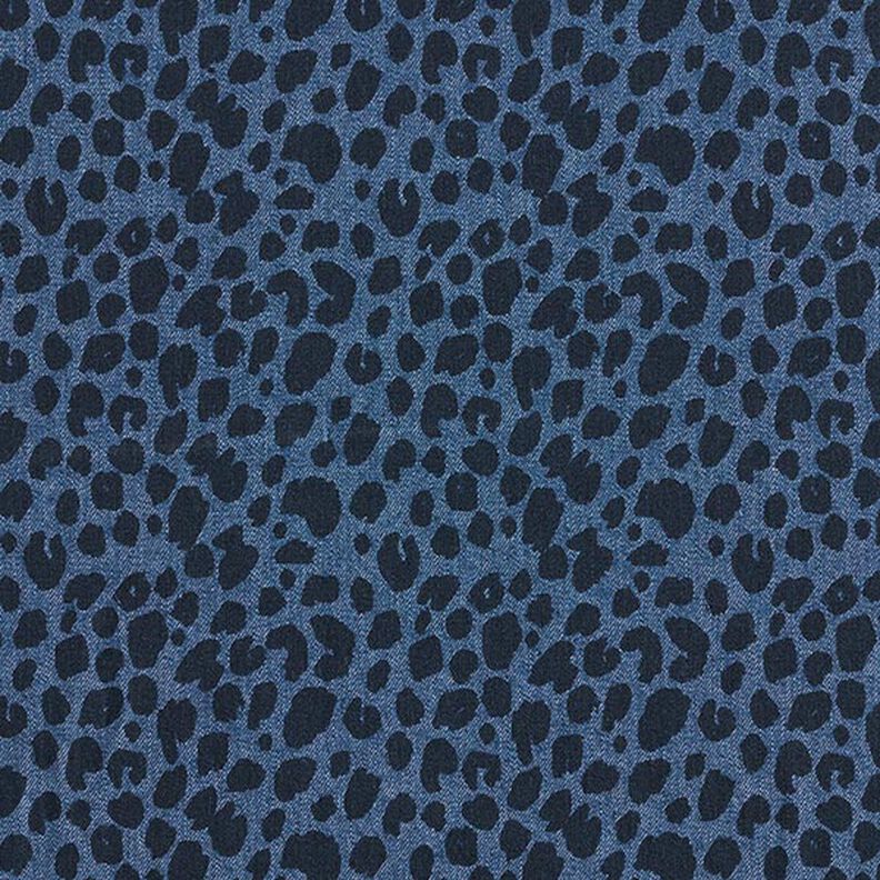 Vaquero elástico estampado leopardo – azul vaquero,  image number 1