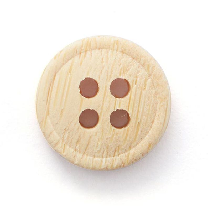 Botón de 4 agujeros Bambú  – beige,  image number 1