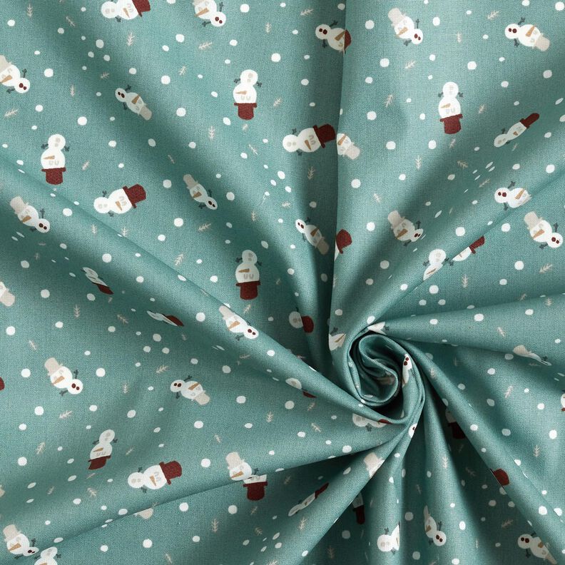Tela de algodón Popelina Bonitos muñecos de nieve – caña,  image number 3
