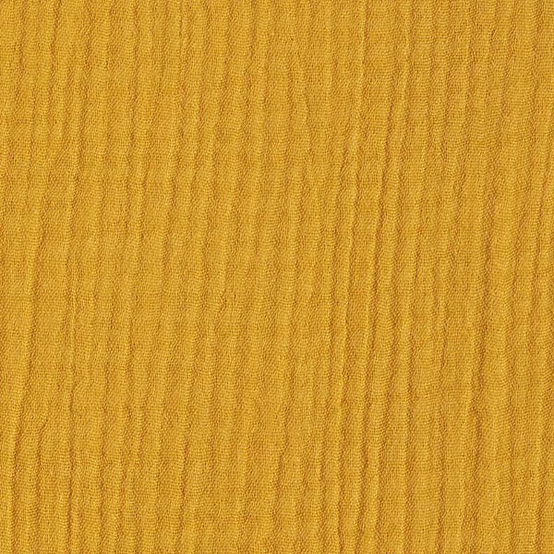 GOTS Muselina de algodón de tres capas – amarillo curry,  image number 4