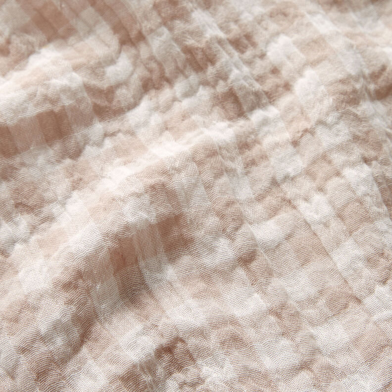 Muselina/doble arruga Hilo de cuadrados Vichy teñidos – naturaleza/blanco,  image number 3