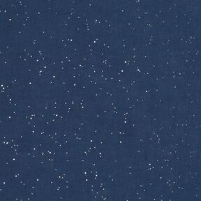 Tela de algodón Popelina Estampado de lámina Motas plateadas – azul noche/plata metalizada, 