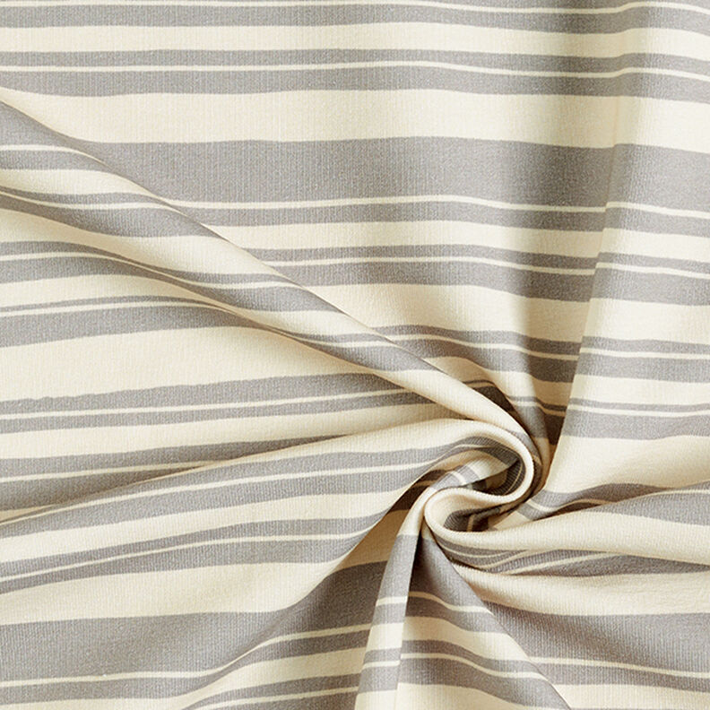 Felpa francesa rayas irregulares – blanco lana/gris claro,  image number 3