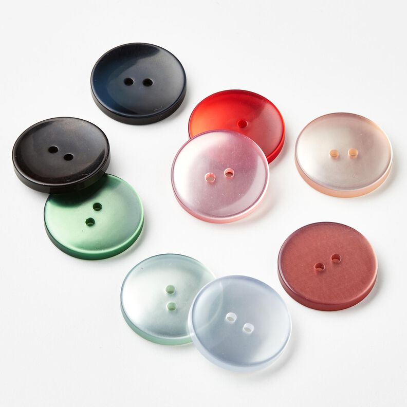 Botón de 2 agujeros brillante [Ø 25 mm] – menta suave,  image number 4