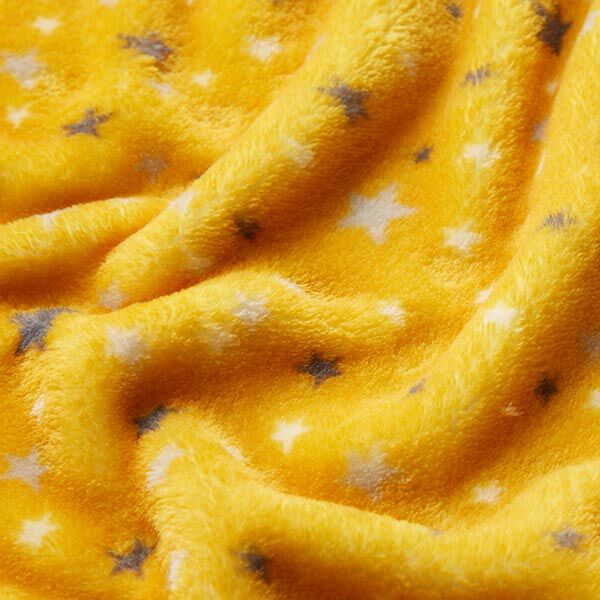 Polar suave Tela de doble cara Estrellas y animales con gafas – gris brumoso/amarillo sol – Muestra,  image number 6