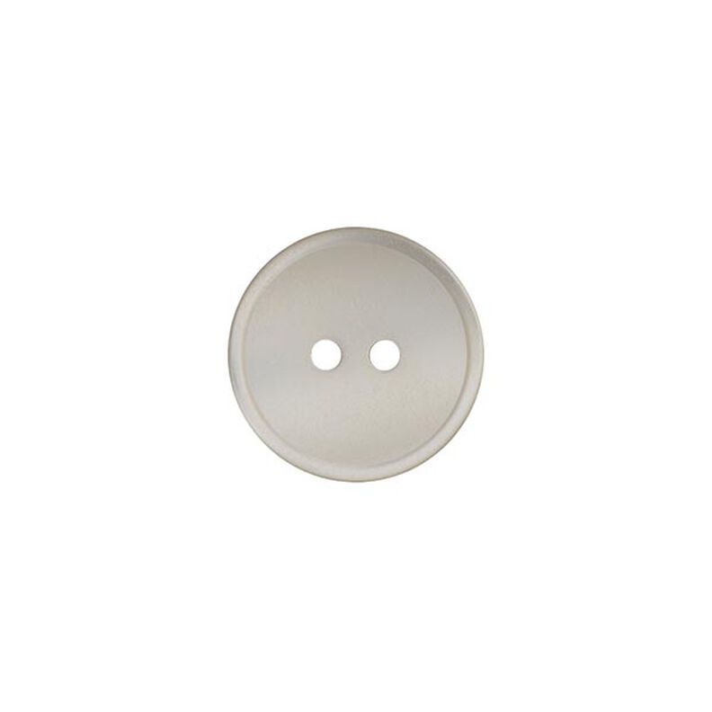 Botón de poliéster 2 agujeros  – blanco lana,  image number 1