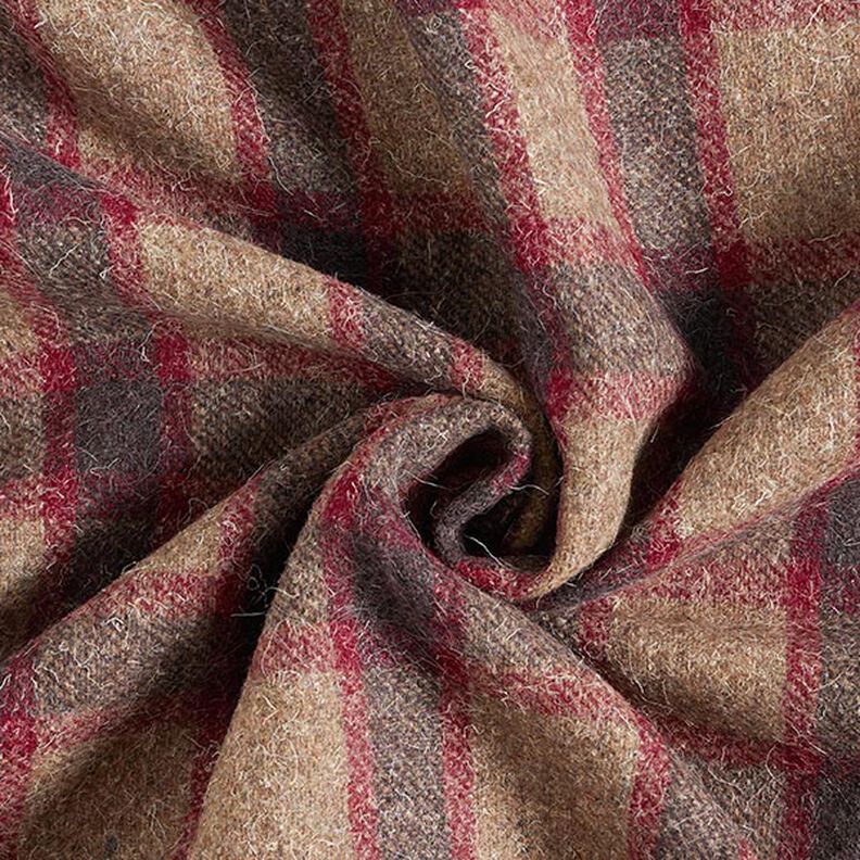 Mezcla de lana virgen a cuadros – beige oscuro/rojo,  image number 5