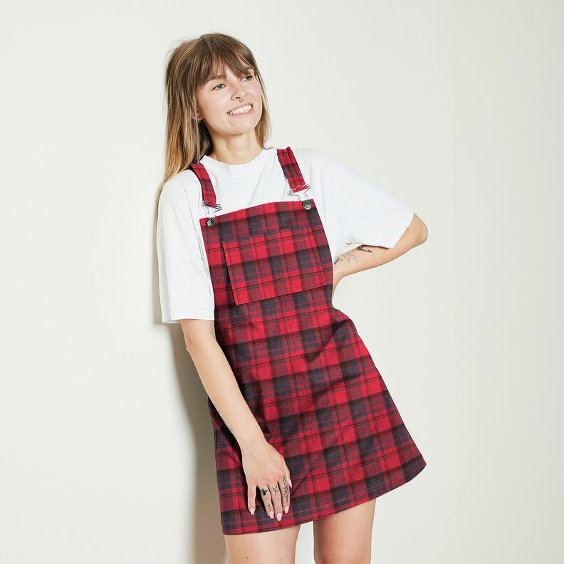 Franela de algodón Cuadros – chili/índigo,  image number 5