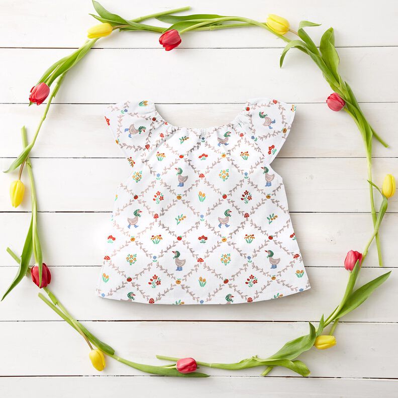 Popelina de algodón Casa de campo gansos – marfil/beige oscuro,  image number 7