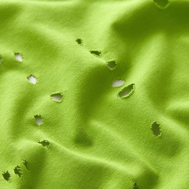 Tela de jersey de algodón Destroyed – verde manzana,  image number 2