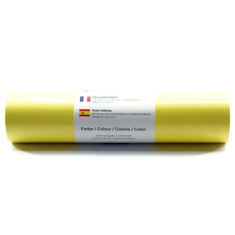 Lámina de vinilo autoadhesiva brilloso [21cm x 3m] – amarillo claro,  image number 1
