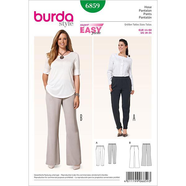 Pantalones / pantalones elásticos , Burda 6859,  image number 1