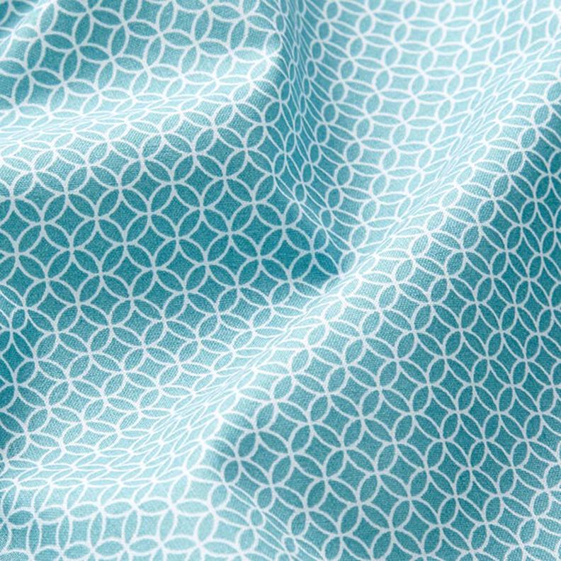 Tela de algodón Cretona Pequeño diseño de mosaico – petroleo ligera,  image number 2