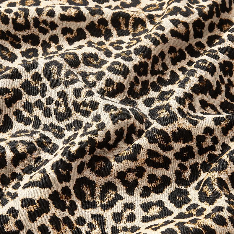 Tela decorativa Jacquard Patrón de leopardo tejido – beige claro/negro,  image number 2
