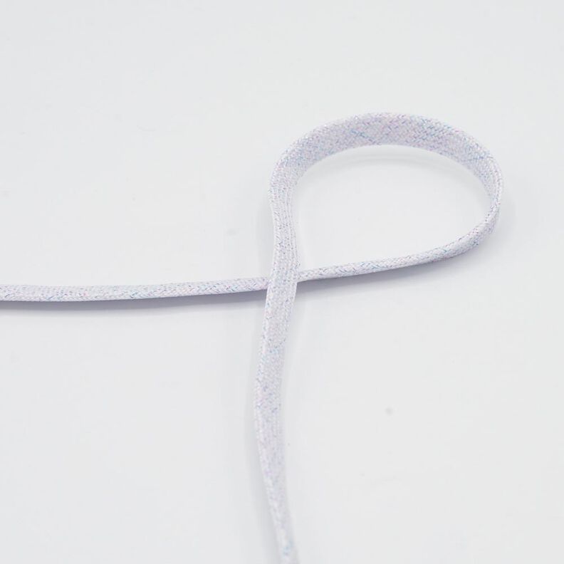 Cordón plano Sudadera Lúrex [8 mm] – blanco/lila,  image number 1