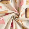 Tela decorativa Panama media Pasteles y tartas – beige claro/rosa,  thumbnail number 3