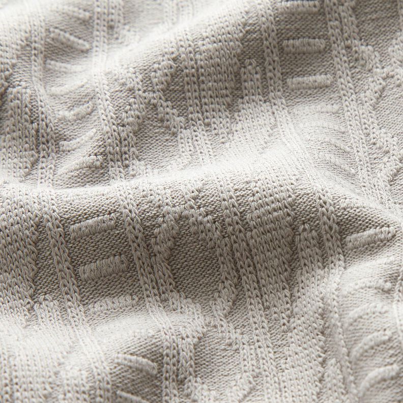 Jersey jacquard Rayas decoradas en mezcla de algodón – gris seda,  image number 2