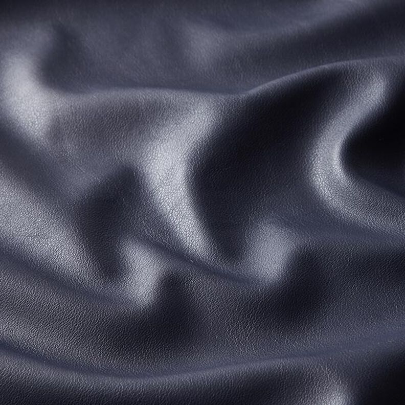 Tela en imitación de piel lisa Stretch – azul marino,  image number 2