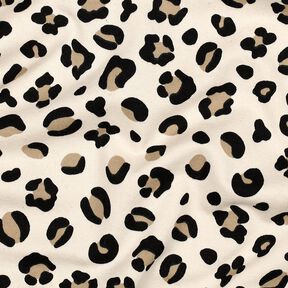 Sudadera Rugosa Estampado de leopardo | Poppy Fabrics – crema/anémona | Retazo 90cm, 