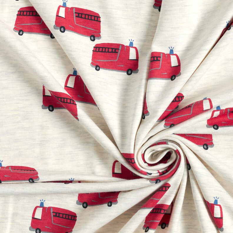 Tela de jersey de algodón Camiones de bomberos | by Poppy – naturaleza,  image number 3