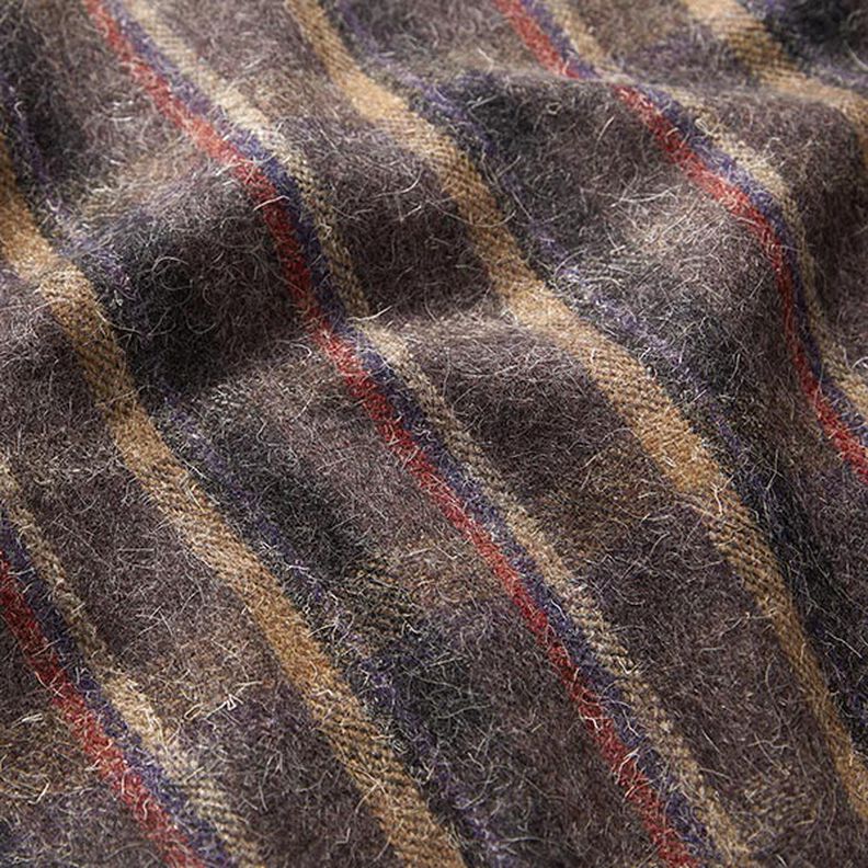 Mezcla de lana virgen a cuadros – marrón oscuro,  image number 2