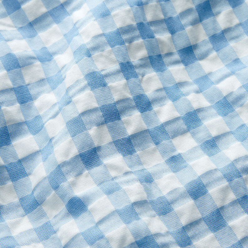 Seersucker con cuadros vichy grandes – blanco/azul claro,  image number 2