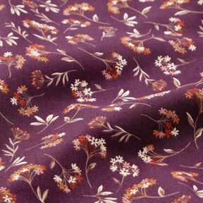 Tela de algodón Cretona Flores delicadas – uva, 