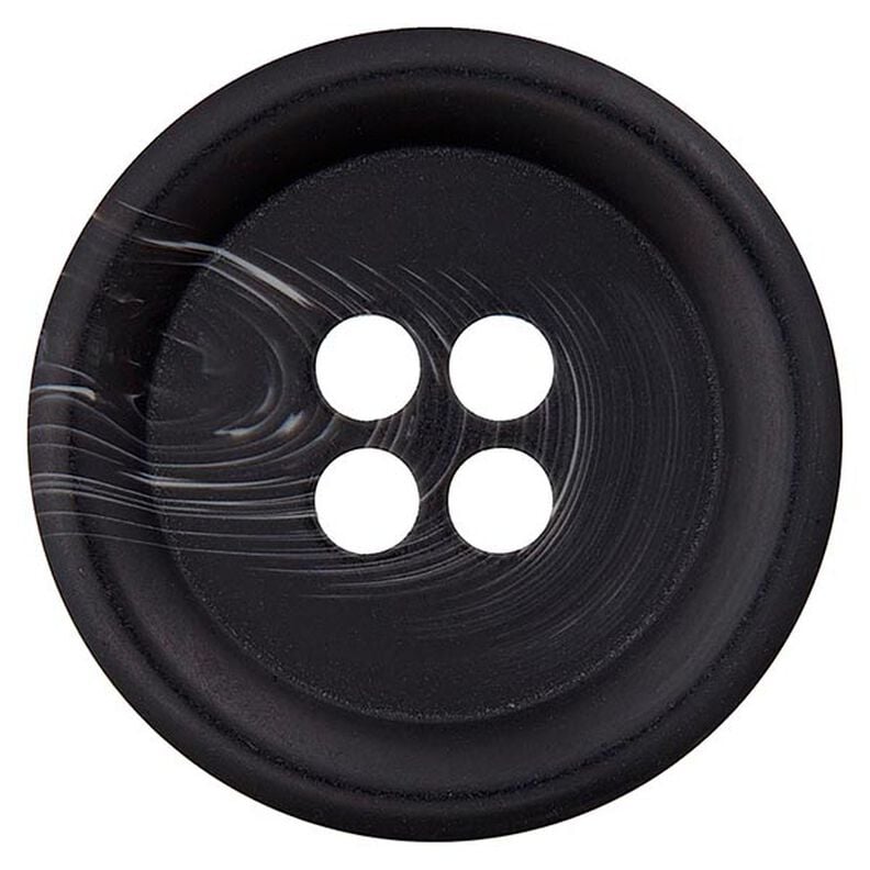 Botón de poliéster 4 agujeros – negro/blanco,  image number 1