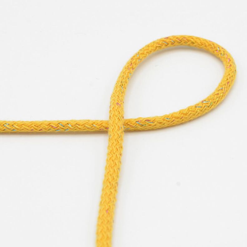Cordel de algodón Lúrex [Ø 5 mm] – amarillo curry,  image number 1