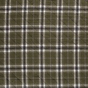 Tela acolchada A cuadros – oliva oscuro/piedra gris, 